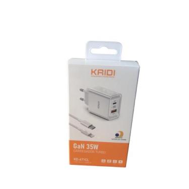 Imagem de Carregador Turbo 35w Kaidi Kd-671cl Lightning Tipo C + Cabo