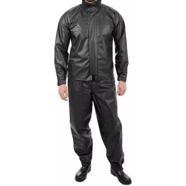 Imagem de Capa de Chuva para Motoqueiro em PVC Preto Impermeável Tam. G Vinilseg