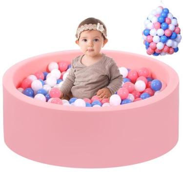 Imagem de Foam Ball Pit Wilwolfer para crianças pequenas com 100 bolas (rosa)