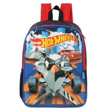 Imagem de Mochila De Costas Preta Hot Wheels Infantil Escolar - Luxcel - Maxlog 