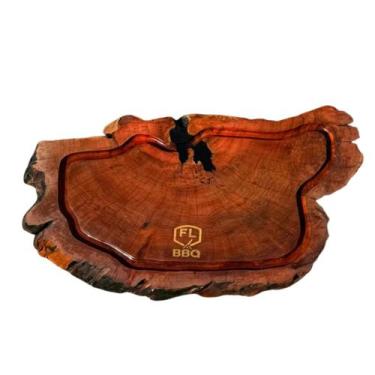 Imagem de Tabua Churrasco De Madeira Peroba Rosa Linha Premium Rustica - FLBBQ