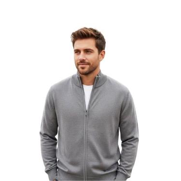 Imagem de Suéter Tricot Sea Surf Com Zíper -, GG, Cinza claro