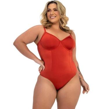 Imagem de Maiô Meia Taça Plus Size Banho de Mar 621517 Vermelho, Vermelho, 54