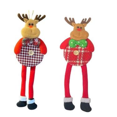 Imagem de Cj 02 pcs enfeite decorativo natalino rena 24x9cm - Wincy