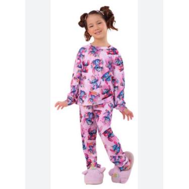 Imagem de Pijama Stitch longo outono inverno - July Baby, Pink, 4