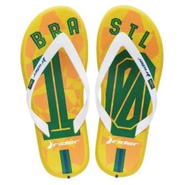 Imagem de Chinelo masc rider brasil, Amarelo, Branco, 43