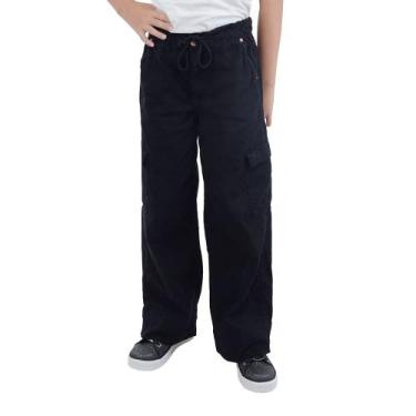 Imagem de Calça Infantil Feminina Dipopini Wide Leg Preta - CIF114, Preto, 06