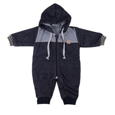 Imagem de Macacão Infantil Masculino Sonho Mágico Longo Jeans Preto - 131865 - S