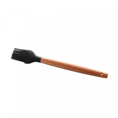 Imagem de Pincel culinário preto de silicone c/cabo  de madeira- 27cm-Lyor