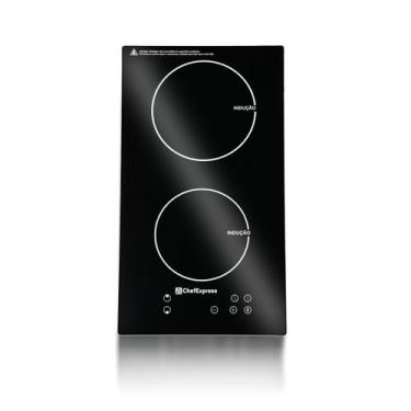 Imagem de Fogão Cooktop Touch Vidro Cerâmica Indução 3500W 2 Bocas 110v ou 220v 
