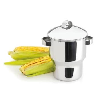 Imagem de Cuscuzeira em Inox 1,3L para Cuscuz Aço Inox com Alças Laterais e Tamp