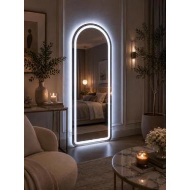 Imagem de Espelho Base Reta Led Bivolt Janela Decorativos Polido Luxo Closet Sem