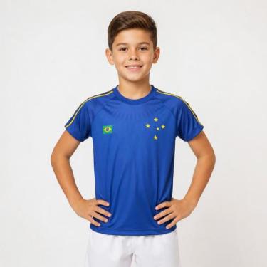 Imagem de Camisa Cruzeiro Reluz CEC Infantil Azul - Braziline, 8 ANOS