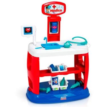 Imagem de Mesinha Bancada Kit Médico Doutor Hospital De Brinquedo Infantil Diver