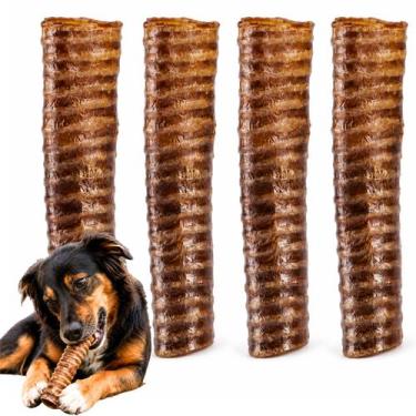 Imagem de Mordedor Pet Traqueia Natural 100% Bovino Caes Brinquedo - - Good