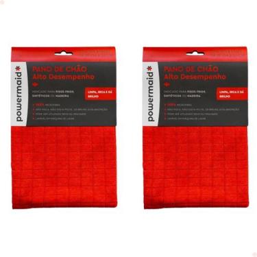 Imagem de Kit de 2 Panos de Chão de Alto Desempenho Powermaid 70 x 50 cm Vermelh