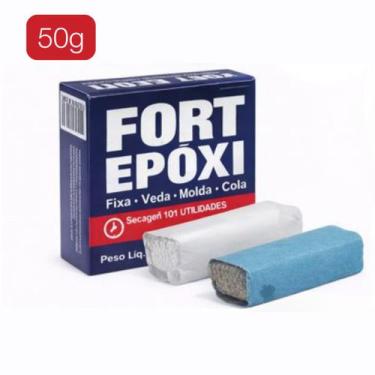Imagem de Cola Massa Epóxi Fort Epóxi 50g 100g Alta Resistência Secagem Rápida -