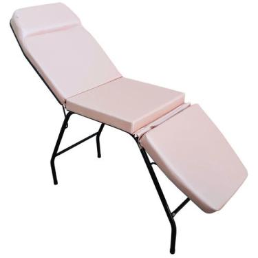 Imagem de Maca 3 Posições Reclinável Estética Clínica Massagem Rose Estrutura Pr