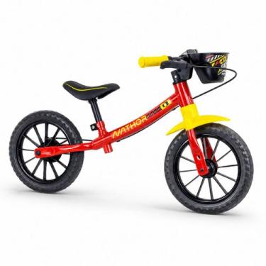 Imagem de Bicicleta Sem Pedal Menino Balance Bike Equilíbrio Aro 12 Nathor Pneu 