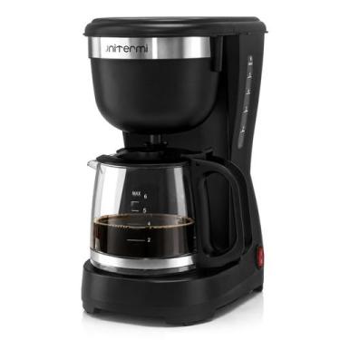 Imagem de Cafeteira Elétrica 600mL 15 Xícaras Preta Filtro Lavável Base Aquecedo