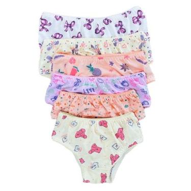 Imagem de Calcinha infantil kit 10 un 100% Algodão 1 a 7 anos MENINA kit calcinh