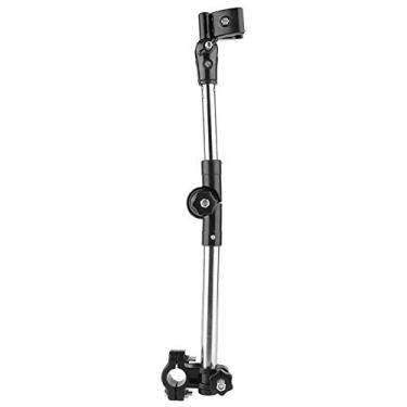 Imagem de 01 Suporte de guarda-chuva dobrável de altura ajustável, ferramentas práticas, suporte preto, cadeira de roda de aço inoxidável para carrinho de bicicleta para bicicleta elétrica