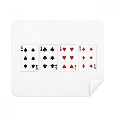 Imagem de 6 Heart Spade Diamond Club Pano de limpeza para limpeza de tela, 2 peças, tecido de camurça