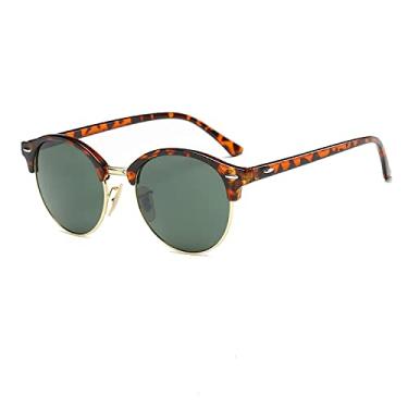 Imagem de Vintage Small Round Sunglasses Woman Retro Sun Glasses Female Fashion Half Frame Driving Shades Oculos De Sol,Leopard G15,china