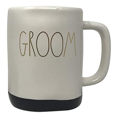 Imagem de Rae Dunn Canecas de cerâmica para café/chá (nojo/fundo preto - interior)