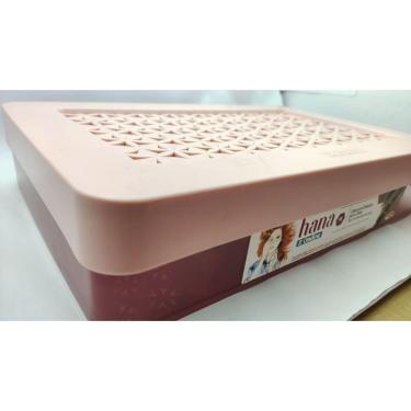 Imagem de Caixa Rosa Organizadora Bijuteria Porta Jóia com Divisórias