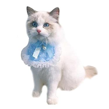 Imagem de Bandanas para cães, coleira de gato para animais de estimação, bandana com borda de renda, babador de cachorro, babador, acessórios ajustáveis e respiráveis