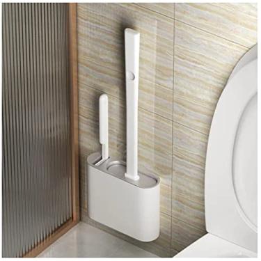 Imagem de Escova Sanitária De Silicone Flexivel Com Suporte Adesivo