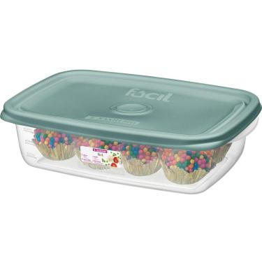 Imagem de Pote De Plástico Retangular Com Tampa Sanremo 785 Ml