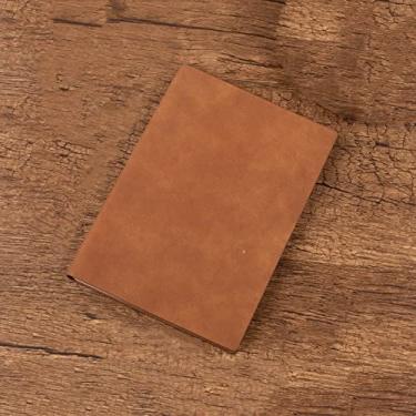 Imagem de Diário de negócios simples A5 bandagem macia para escritório engrossar caderno diário planejador agenda agenda bloco de notas 100 folhas, marrom, A5