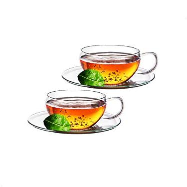 Imagem de Conjunto de 2 pires de chá da Sun's Tea 227 g ultra transparentes para chá e chá de vidro transparente