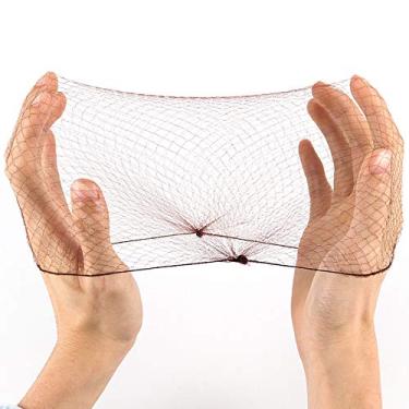 Imagem de ZEONHEI 200 peças de rede de cabelo de 50,8 cm com borda elástica invisível, rede de cabelo invisível de nylon, rede de cabelo de malha de orifício pequeno para coque, pacote com 100 peças, preto, 100