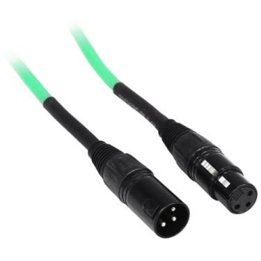 Imagem de Rockville Cabo de microfone verde 91 cm fêmea para macho REAN XLR 100% cobre, 90 cm (RCXFM3P-G)