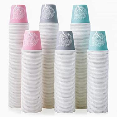 Imagem de LITOPAK Pacote com 600 copos de banheiro descartáveis de 85 g, pequenos copos de papel descartáveis coloridos para festas, piqueniques, churrascos, viagens e eventos