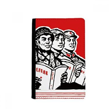Imagem de Porta-passaporte vermelho Worker Soldier Star Book Notecase Burse capa carteira porta-cartão, Multicolor