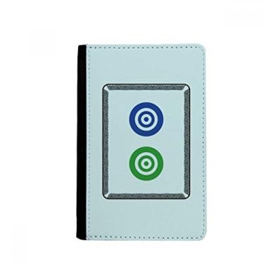 Imagem de Mahjong Circle Dots 2 Tile Pattern Passport Holder Notecase Burse Carteira Capa Cartão Bolsa, Multicolor