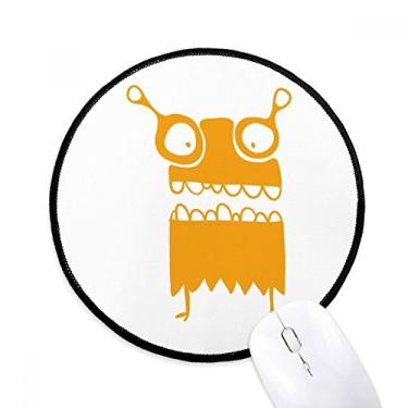 Imagem de Mouse pad Universe Alien Monster Yellow Creature Desktop Office Round Mat para computador