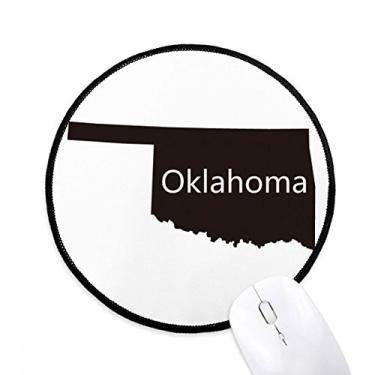 Imagem de DIYthinker Oklahoma America USA Map Outline Mouse Pad Desktop Office Tapete redondo para computador