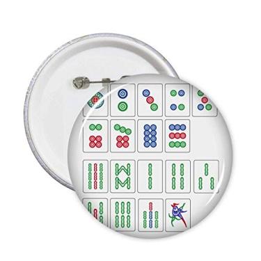 Imagem de Broche de jogo de xadrez Mahjong Cultura Chinesa Emblema de botão Decoração 5 peças