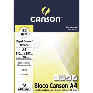 Imagem de Bloco A4 180g Canson branco 20 folhas