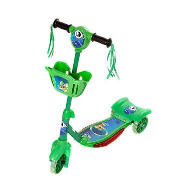 Imagem de Brinquedo Patinete Infantil 3 Rodas Com Luz E Som E Cestinha Verde Art