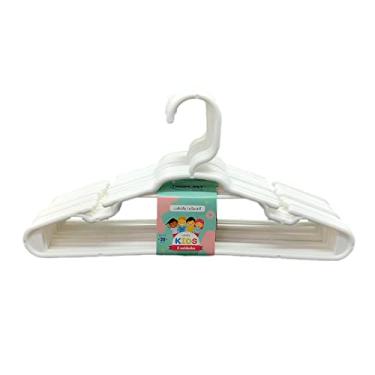 Imagem de Kit 30 Unidades Cabides Infantis Reforçado Roupa Infantil Bebê Cor: Branco