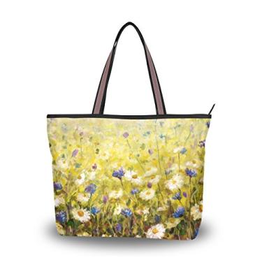 Imagem de Bolsa de ombro feminina My Daily com pintura a óleo floral e flores grande, Multi, Medium