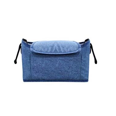 Imagem de Letuwj Bolsa organizadora multifuncional de grande capacidade para carrinho de bebê azul com alça de ombro livre 30 x 17 x 12 cm