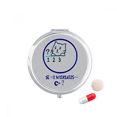 Imagem de Caixa de comprimidos Circle Math Problem Cat Ilustration Pocket Medicine Storage Box Dispenser recipiente