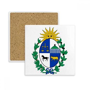Imagem de Porta-copos com emblema nacional da América do Sul do Uruguai com pedra de isolamento